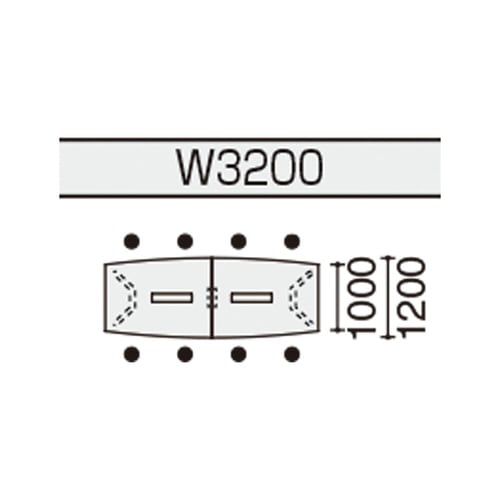 会議テーブル WT400 ボート形トレー