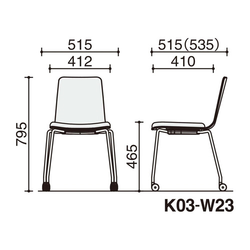 ミケット キャスター脚 背座合板 座パッド付