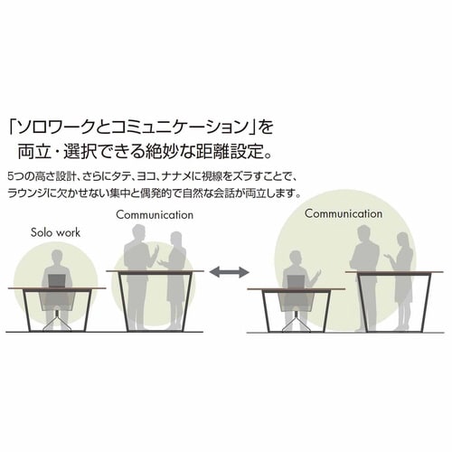 ラウンジテーブル リージョン T字脚