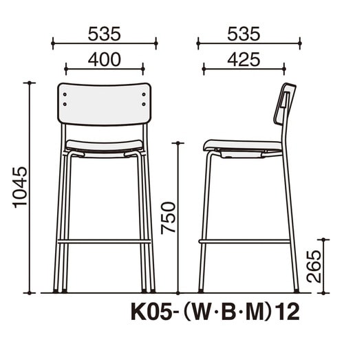 チェア プロッカ ハイタイプ 背樹脂 座クッション