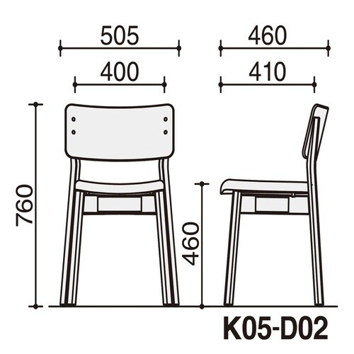 チェア プロッカ 木脚 背樹脂 座クッション