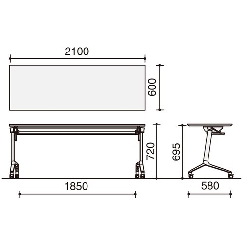 フラップ天板コンフェスト 標準 幕板・棚なし