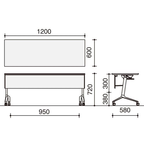 フラップ天板コンフェスト シンプル 幕板・棚付