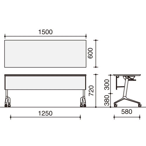 フラップ天板コンフェスト シンプル 幕板付