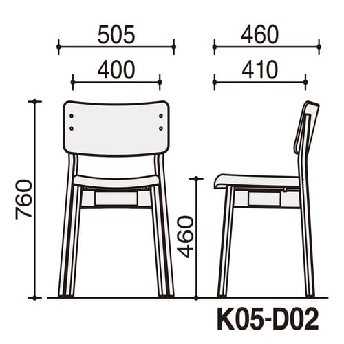 チェア プロッカ 木脚 背樹脂 座クッション