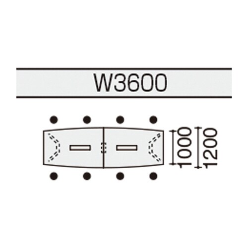 会議テーブル WT400 ボート形配線有