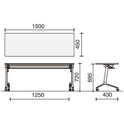 フラップ天板コンフェスト 標準 幕板・棚なし