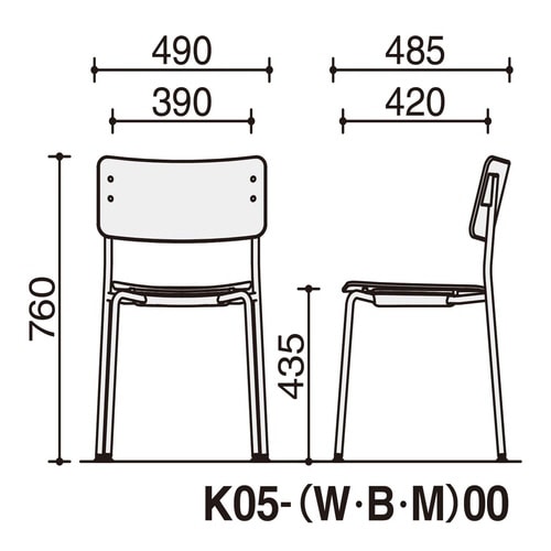 チェア プロッカ 4本脚 背座樹脂