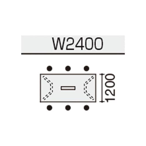 会議テーブル WT400 角形 トレー