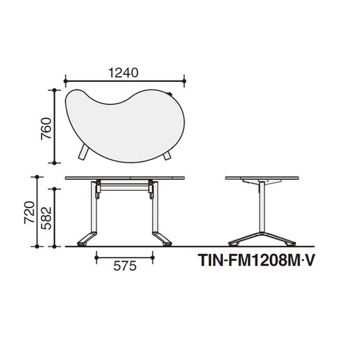 教育用家具 イニシア テーブル 勾玉形