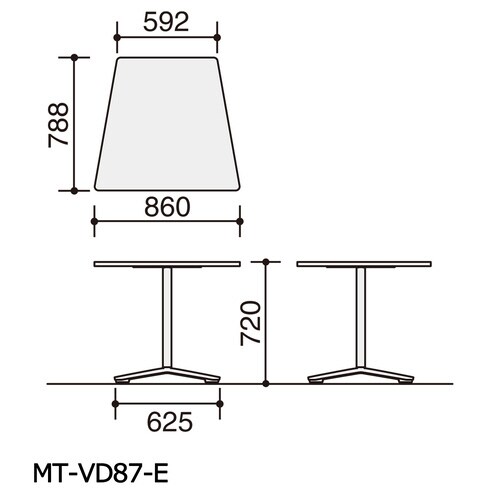 ビエナ 固定台形天板 塗装脚アジャスター