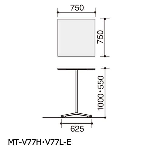 ビエナ 固定正方形天板 ロータイプ塗装脚