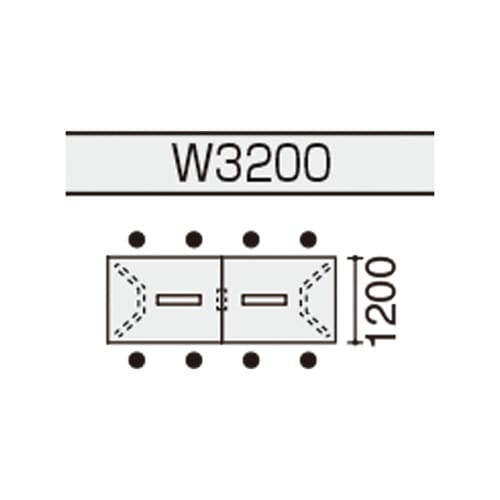会議テーブル WT400 角形 トレー