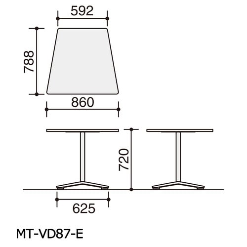 ビエナ 固定台形天板 塗装脚アジャスター