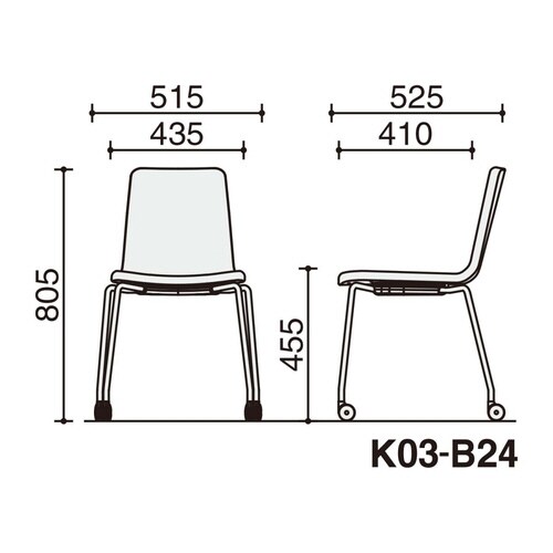 チェア ミケット キャスター脚 背座張りぐるみ