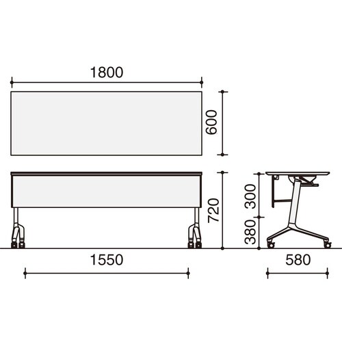 フラップ天板コンフェスト 標準 幕板・棚付
