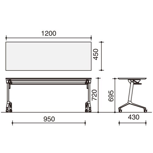 フラップ天板コンフェスト シンプル 幕板棚なし