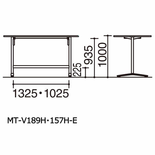 ビエナ 固定角型天板 塗装脚ハイタイプ