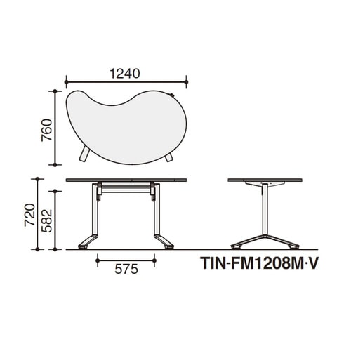 教育用家具 イニシア テーブル 勾玉形