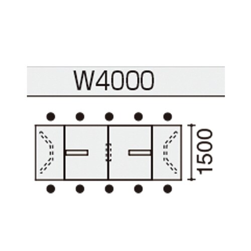会議テーブル WT400 角形 トレー