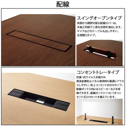 会議テーブル WT400 角形 トレー