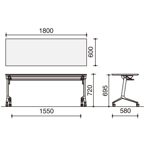 フラップ天板コンフェスト 標準 幕板・棚なし
