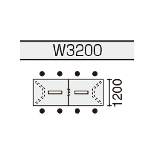 会議テーブル WT400 角形 トレー
