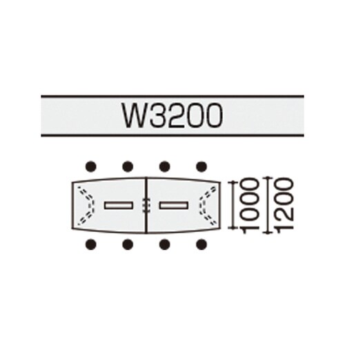 会議テーブル WT400 ボート形トレー