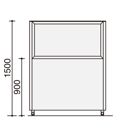 パネルスクリ−ン Sタイプ 上面ガラスパネル 2連