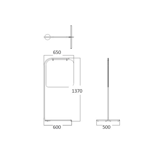 パネル スクリーンスタンド 半透明 脚部奥行600