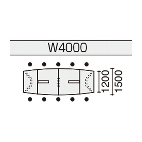 会議テーブル WT400 ボート形トレー