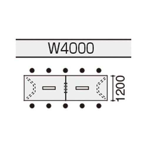 会議テーブル WT400 角形 トレー