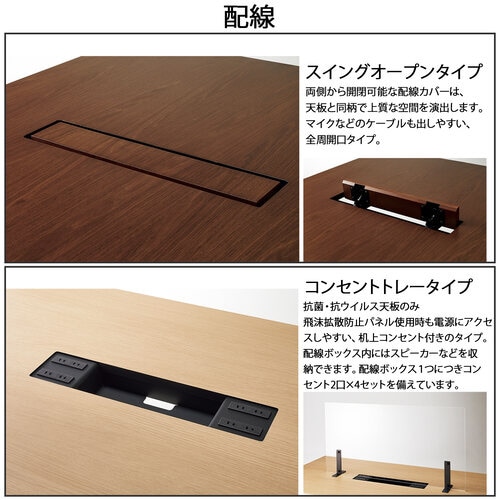 会議テーブル WT400 角形 トレー