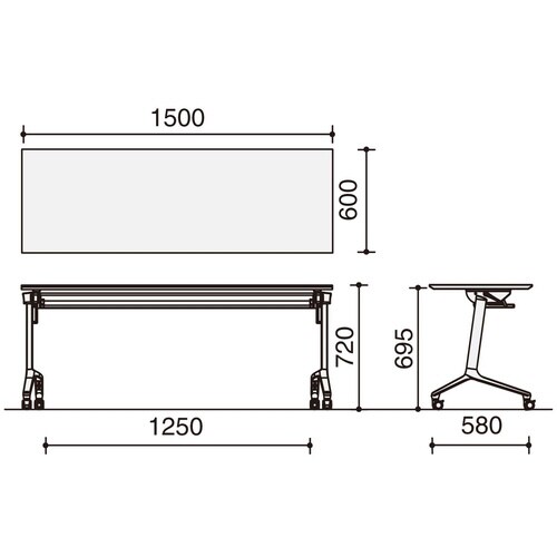 フラップ天板コンフェスト 標準 幕板・棚なし