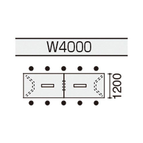 会議テーブル WT400 角形 配線有