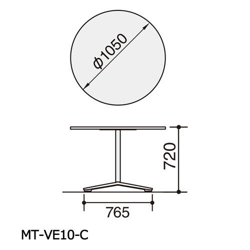 ビエナ 固定円形天板 塗装脚キャスター