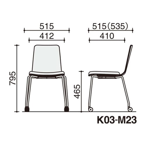 ミケット キャスター脚 背座合板 座パッド付