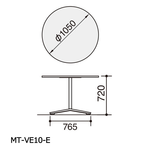 ビエナ 固定円形天板 塗装脚アジャスター