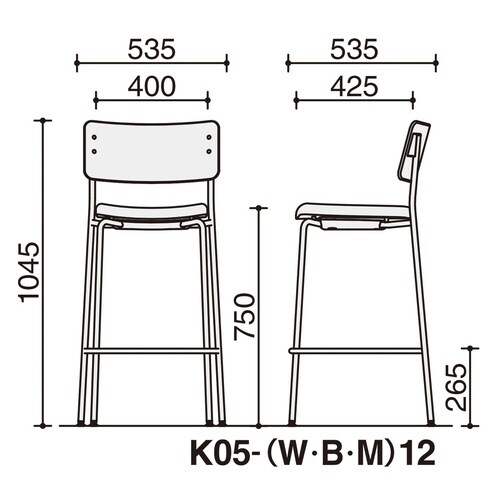 チェア プロッカ ハイタイプ 背樹脂 座クッション