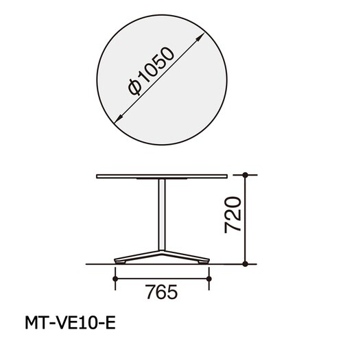 ビエナ 固定円形天板 塗装脚アジャスター