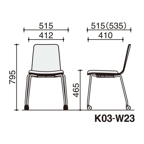 ミケット キャスター脚 背座合板 座パッド付
