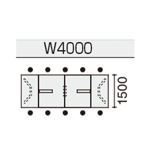 会議テーブル WT400 角形 トレー