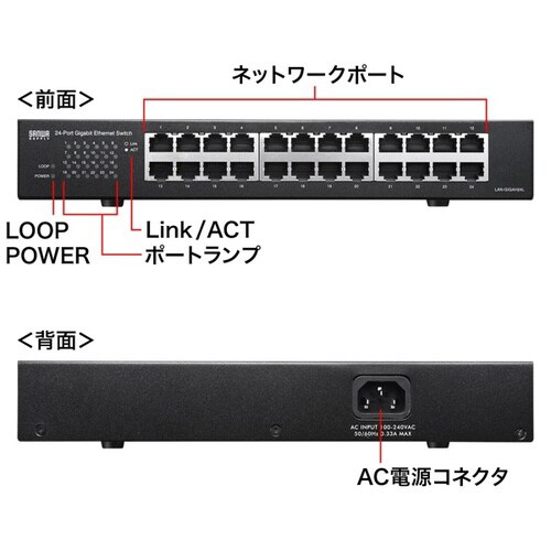 Giga対応スイッチングハブ(24ポート)