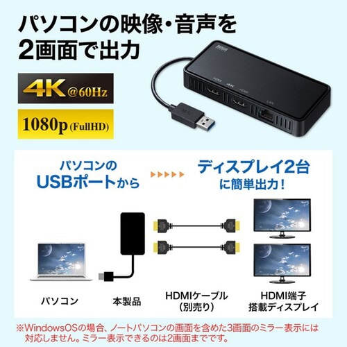 USB3.1−HDMIディスプレイアダプタ