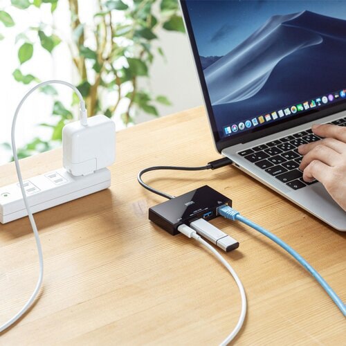 USB Type−Cハブ付き LANアダプタ