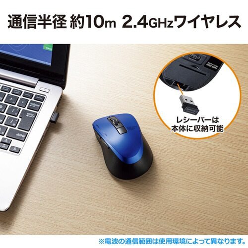 静音ワイヤレスブルーLEDマウス