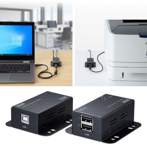 USB2.0エクステンダー(2ポートハブ付き)