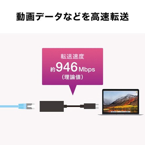 USB3.2 TypeC−LAN変換アダプタ