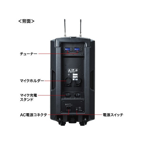 ワイヤレスマイク付き拡声器スピーカー