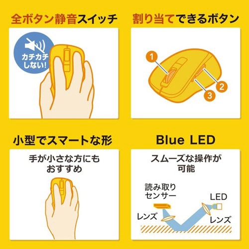 静音Bluetooth 5.0 ブルーLEDマウス